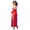 Chilirose - Cr 4853 Robe En Dentelle Rouge Avec Gants S/M